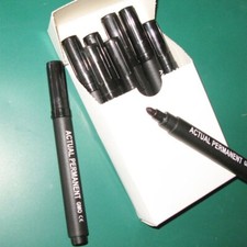 Lot 10  Marqueurs  NOIR Permanent Feutre Indélébile Non Effaçable