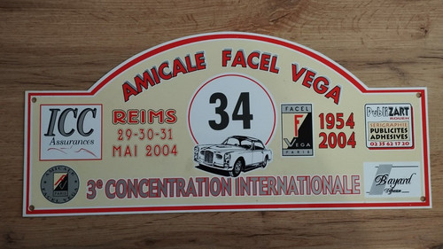 Plaque rallye automobile facel - rallye,