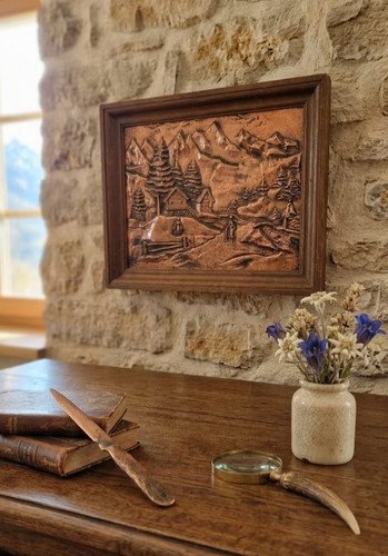 Tableau cuivre repoussé