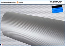 film vinyle carbone 3D Gris clair silver thermoformable covering 300cm x 152cm