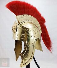 Casque prétorien médiéval de la garde impériale romaine avec costume plume rouge