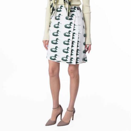 Burberry duck print kilt silk - print,
