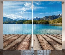 Montagne Rustique Rideau Lac Forêt Montagne