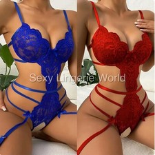 Body De Noël Crotchless Teddy Sexy Sous-Vêtement Léotard Tenue Épicée
