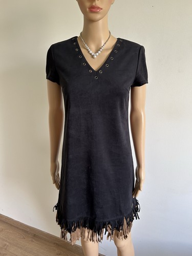 Robe noire suédine jus - suédine,