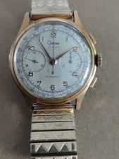 Optima montre Big Eyes Chronographe 17 Rubis Plaqué or , à Réviser. 