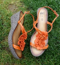 Sandales compensées Jacqueline Riu Tout cuir T 40 Hauteur 7 cm Superbes Neuves !