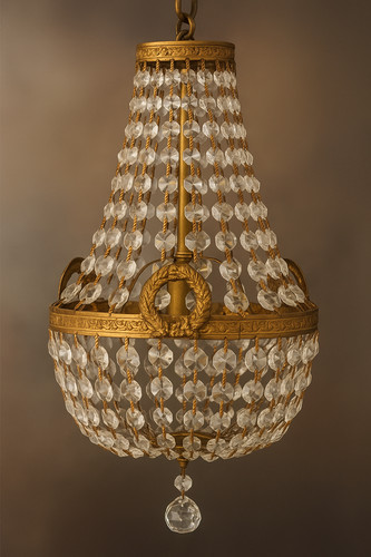Lustre plaffonier pampilles