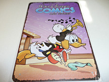 Plaque Métal Tôlée Vintage 20X30cm WALT DISNEY  DONALD DUCK RIRI  Neuf NEWS
