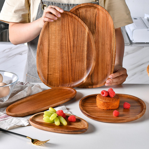 Plateau bois design ovale - bois,