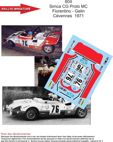 Decals ref 0604 - 0604, simca