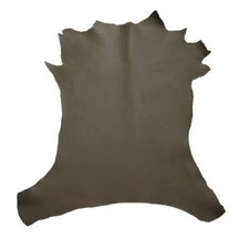 Peau de cuir de chèvre grainé - KAKI MARRON Q14
