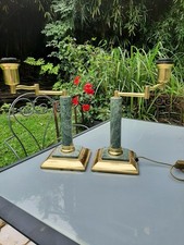 paire de lampes laiton et marbre bras articule era le dauphin  Design du XXe