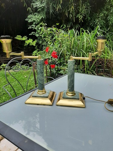 Paire lampes laiton - de,