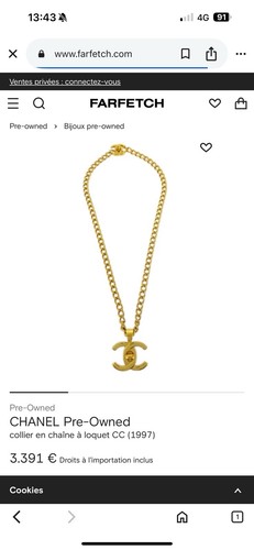 Collier chanel vintage logo - vintage, cc