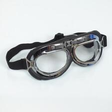 Lunette aviateur chromé et noir look rétro vintage pour casque bol jet moto ou