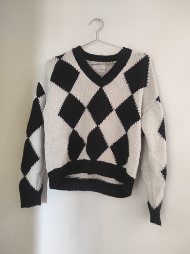 Zara pull femme - , blanc/noir