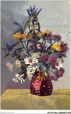 AITP7-FLEUR-0656 - pot de fleurs marguerite - bleuet