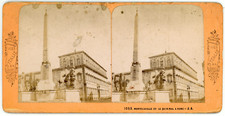 J.A., Stereo, Italie, Rome, Monte Cavallo et le Quirinal  Vintage stereo card - 