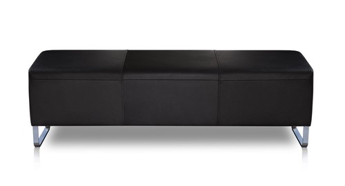Bauhaus banc cuir - en, noir