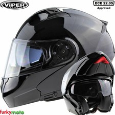 Viper RSV345 Flip Up Moto Casque DVS ECE Modular Moto Casque de Course Noir
