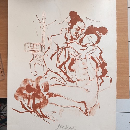 Dessin sanguine séduction - dessin, a