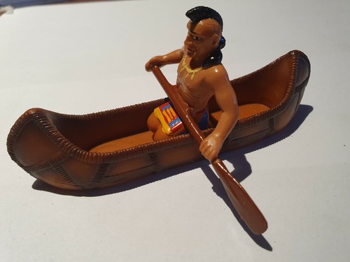Figurine canoë indien - figurine,