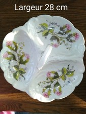 Plat reception ancien serviteur  ou mendiant en faience fleurie 28 cm 