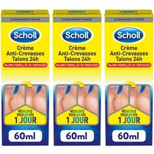 [3059949932900-3] Scholl Lot de 3 Crèmes Anti-Crevasses Talons 24h 60 ml
