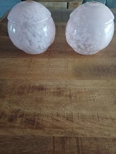 Ancienne Abat Jour Tulipe Globe Boule Opaline Rose 