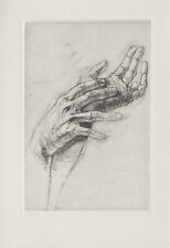 Ernest Pignon Ernest - gravure originale sur vélin Jeu de mains 2001