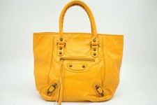 Balenciaga Le Sac À Main Sunday 228750 7060 K1669 Clous Cuir Jaune 4478h