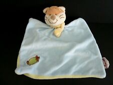 39. DOUDOU PLAT BENGY RENARD CHAT BLEU VERT ECHARPE JAUNE TORTUE TTBE