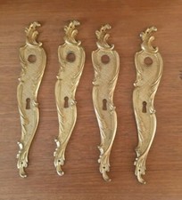 JOLI LOT DE 4 ANCIENNES PLAQUES DE PROPRETÉ DE PORTE EN LAITON 