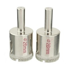 2pcs 26mm Revêtement particules diamant Scie trépan emfin pour verre