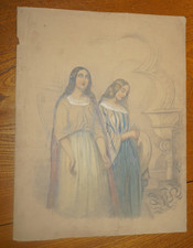 DESSIN CRAYON COULEUR XIX°