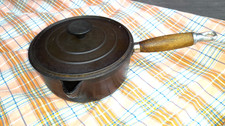 ANCIENNE CASSEROLE COUSANCES MADE IN FRANCE - FONTE MANCHE EN BOIS / LE CREUSET