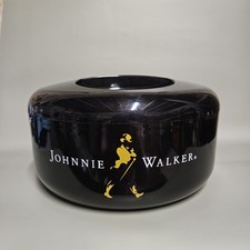 GRAND BAC A GLACE JOHNNIE WALKER ROND EN PLASTIQUE NOIR / 27 CM DE DIAMETRE  