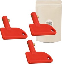 3X Clé Carotte Coupe Circuit Hayon 12V 24V 48V Batterie en ABS Rouge