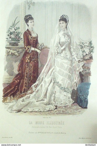 Gravure mode illustree 1878 - gravure,