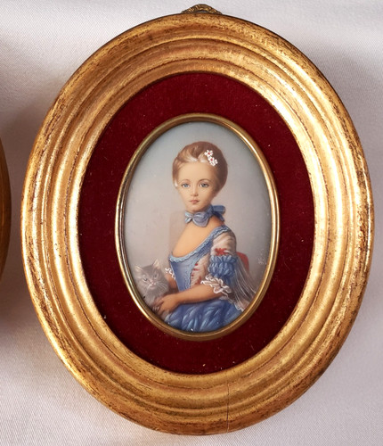 Peinture miniature fillette - fillette, au