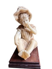 Grand et rare Bébé fille en cire d Après  MILO Signée