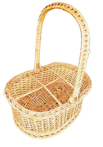 Ancien panier osier avec 6 - ancien, en