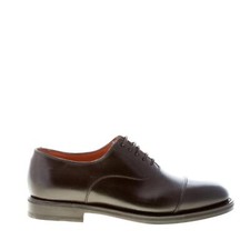 SANTONI chaussures homme Black elegant leather oxford cap-toe Leather sole