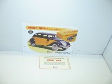 1 fiche + certif. DINKY TOYS ATLAS repro ref 24 L, peugeot 402 taxi
