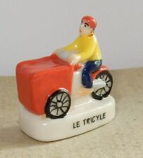 rare VELO TRIPORTEUR TRICYLE TRICYCLE FEVE PORCELAINE BRILLANTE 3D 1/160 neuf