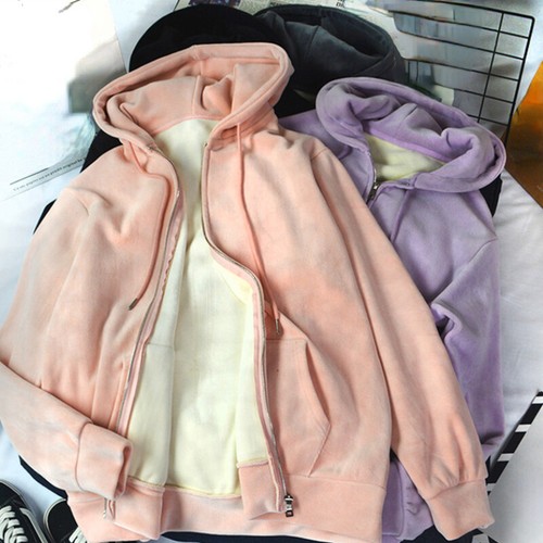 Femmes velours manteau capuche - manteau,