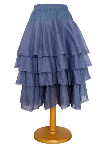 Jupe éclatante bleu coton ewa - bleu,