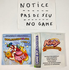 Game Boy Advance VF Notice et Carte Vip Kirby & the Amazing Mirror  Envoi suivi