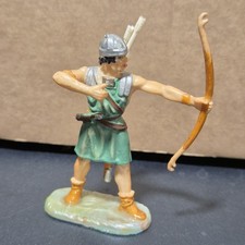 RARE FIGURINE 7 cm ELASTOLIN ANCIENNE ARCHER NORMAND MOYEN ÂGE MAGNIFIQUE ÉTAT
